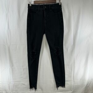American Eagle Hi-Rise Jegging Women 4 Black Distressed Dream Jean